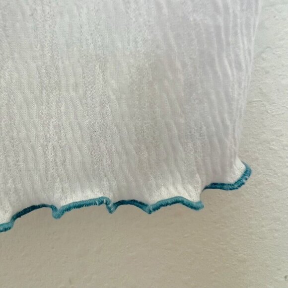 𝅺NORDSTROM embroidered Star Shirt top XSMALL Short Sleeve White - Picture 4 of 8